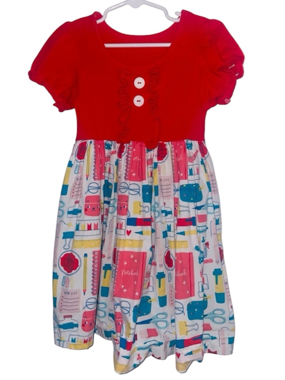 Eleanor Rose Girls Boutique Dress Size 5 Red Novelty Print Twirl Dress